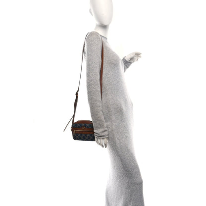 New Denim GG Monogram Dollar Calfskin Mini Ophidia Shoulder Bag Blue Tea Cuir Epilog