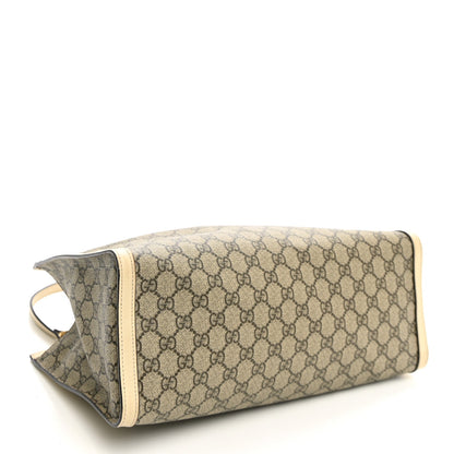 GG Supreme Monogram Medium Padlock Tote White