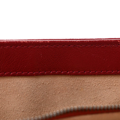 Vintage Effect Calfskin Matelasse Diagonal Small Torchon GG Marmont Shoulder Bag Black Romantic Cherry