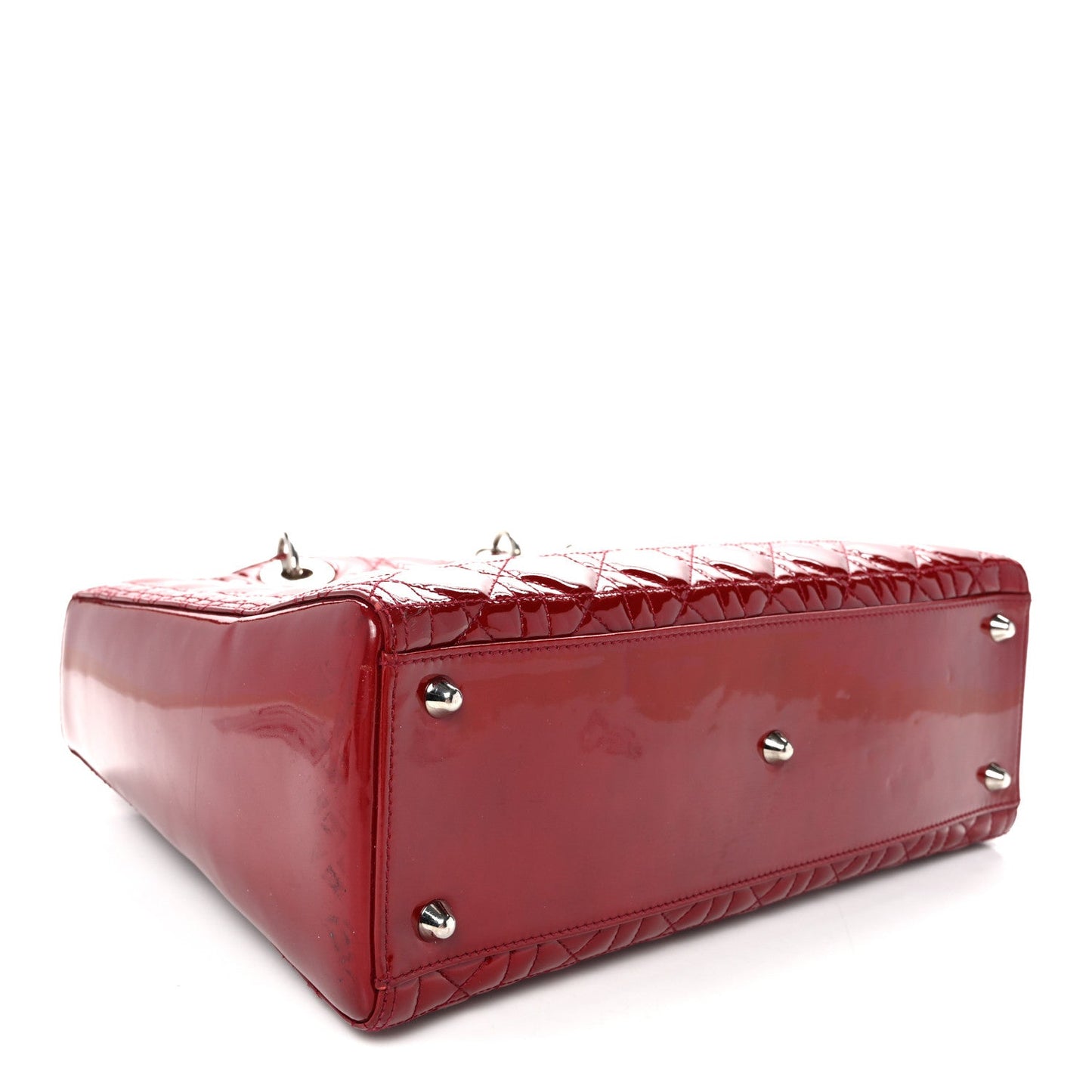 Patent Cannage Large Lady Dior Red