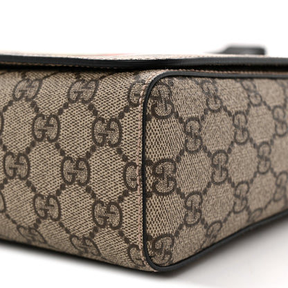 GG Supreme Monogram Web Flap Messenger Bag Black