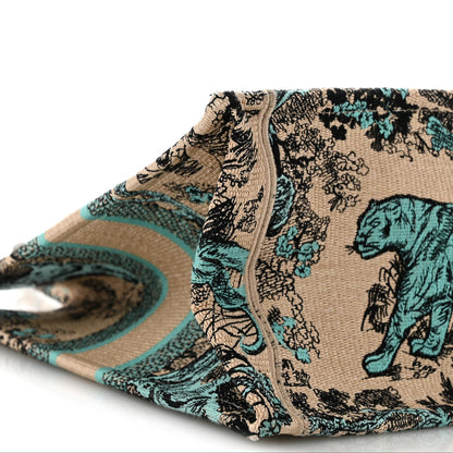 Raffia Embroidered Dioriviera Medium Book Tote Aquamarina