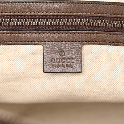 GG Supreme Monogram Textured Dollar Calfskin Web Medium Ophidia Carry-On Duffle Bag Beige Ebony New Acero