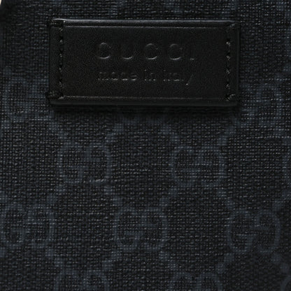 GG Supreme Monogram Appia Calfskin Web Small Camera Messenger Bag Black Grey