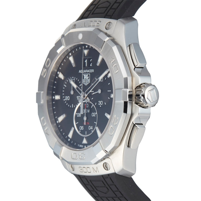Tag Heuer Aquaracer Chronograph Black Dial Black Rubber Strap Watch for Men - CAY1110.FT6041