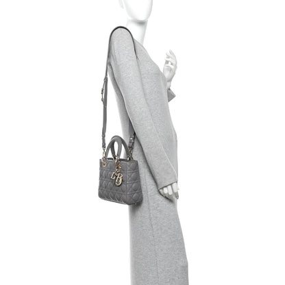 Lambskin Cannage Small My ABCDior Lady Dior Grey