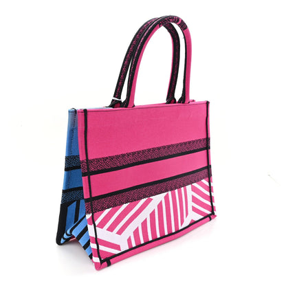 Canvas Embroidered Medium Jungle Pop Book Tote Fuchsia Multicolor