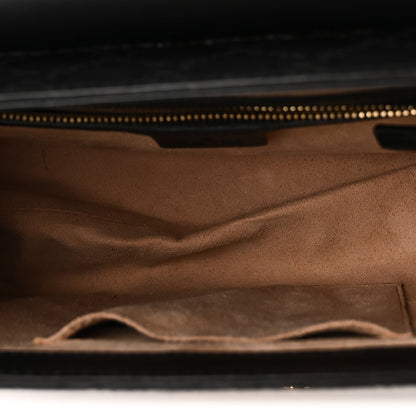 Guccissima Signature Small Padlock Top Handle Bag Black Black