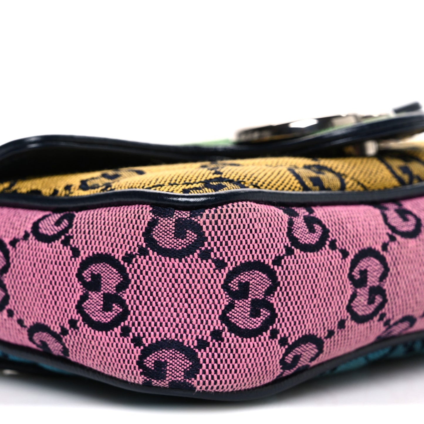 Monogram Multicolor Matelasse Diagonal Super Mini GG Marmont Shoulder Bag Green Blue Yellow Light Blue Pink