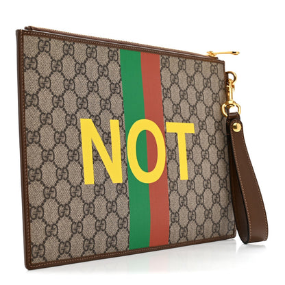 GG Supreme Monogram Fake/Not Interlocking G Documents Holder Beige Brown Sugar