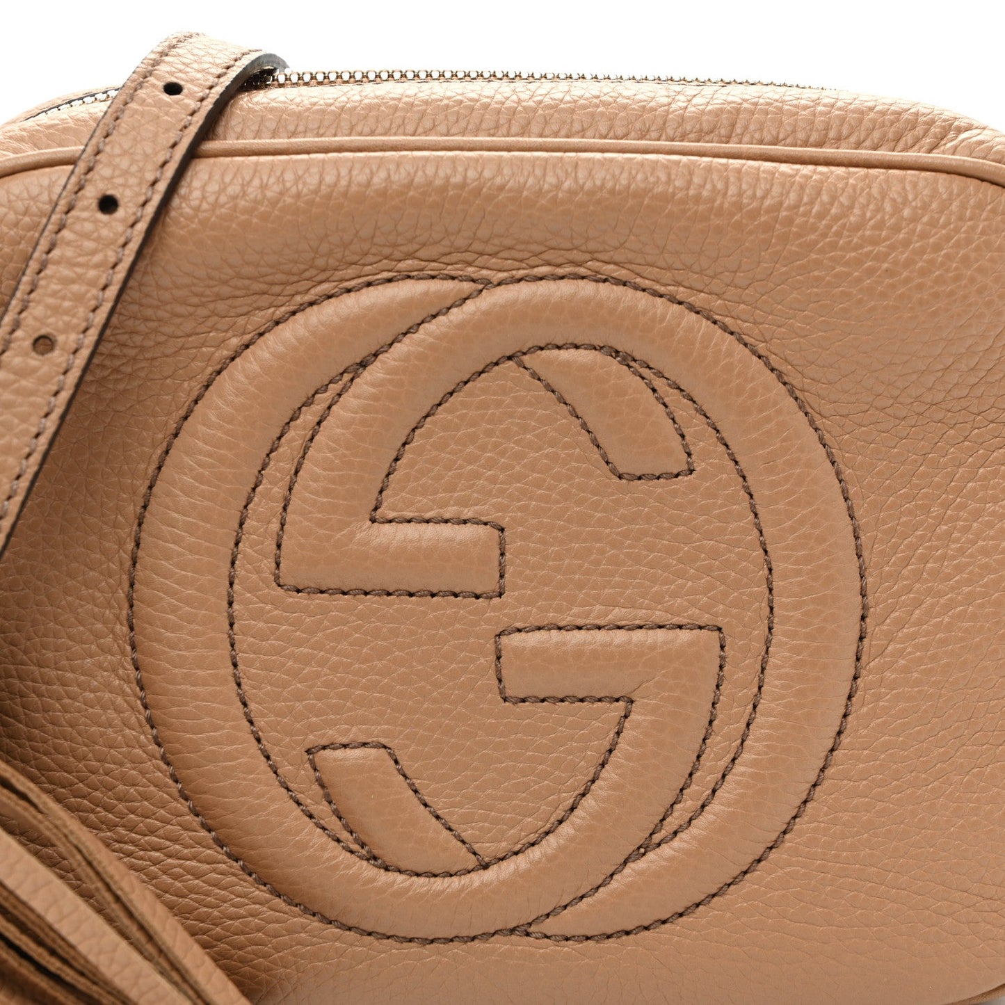 Pebbled Calfskin Small Soho Disco Bag Rose Beige