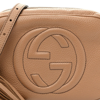 Pebbled Calfskin Small Soho Disco Bag Rose Beige