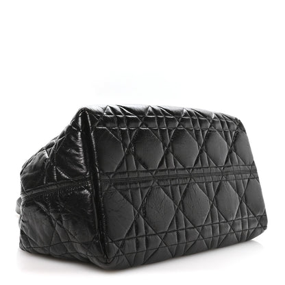 Crinkled Calfskin Macrocannage Large Toujours Black