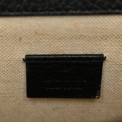 Dollar Calfskin Enamel Small Dionysus Shoulder Bag Black Electric Blue