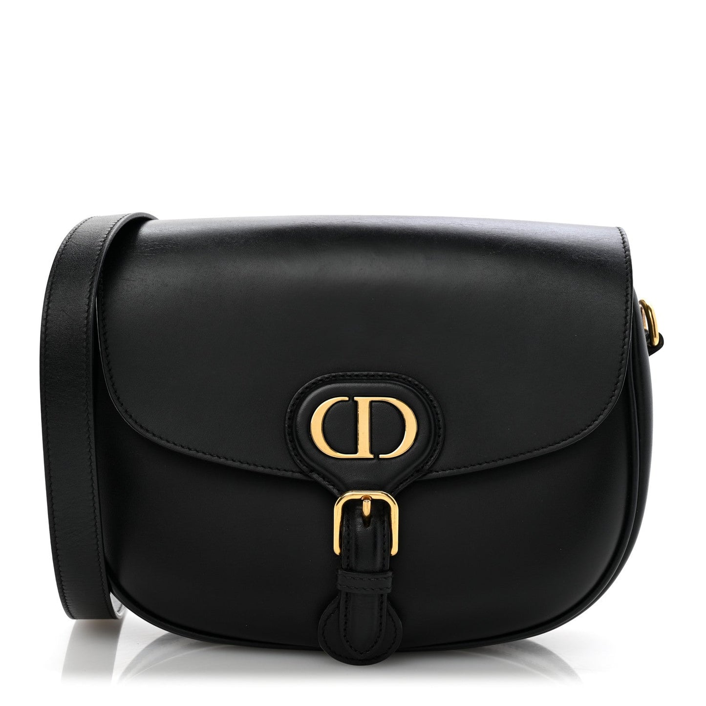 Box Calfskin Medium Bobby Flap Black