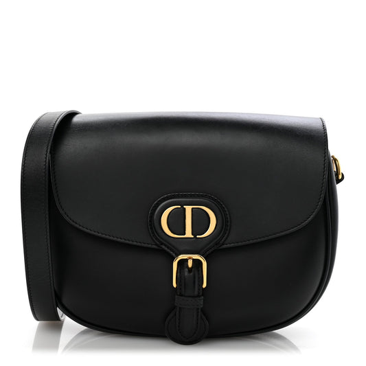 Box Calfskin Medium Bobby Flap Black