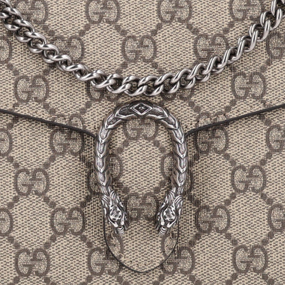 GG Supreme Monogram Mini Dionysus Chain Wallet Beige Vulcanic Red