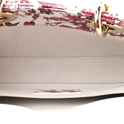 Calfskin Bead Embroidered Ramage Butterfly Lady D-Joy White