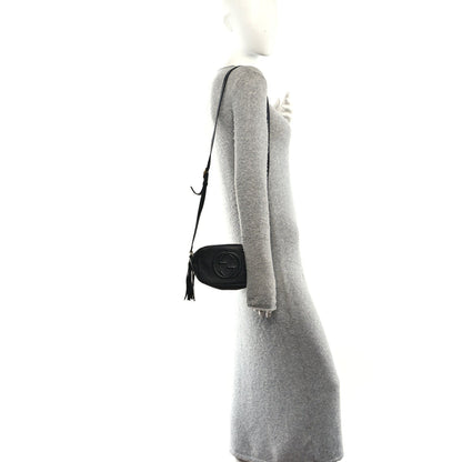 Pebbled Calfskin Mini Soho Disco Bag Black