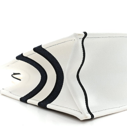 Canvas Embroidered Medium Miss Dior Graffiti Book Tote Navy White