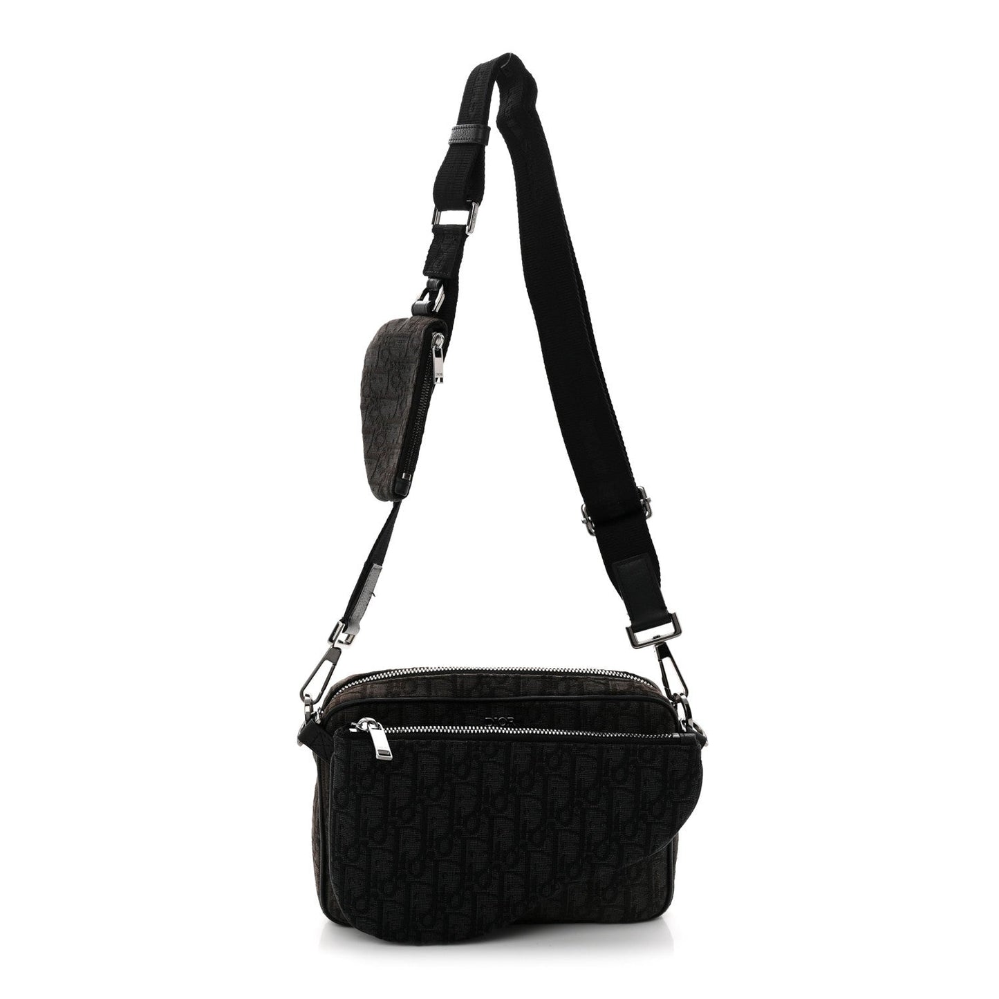 Oblique Saddle Triple Pouch Black