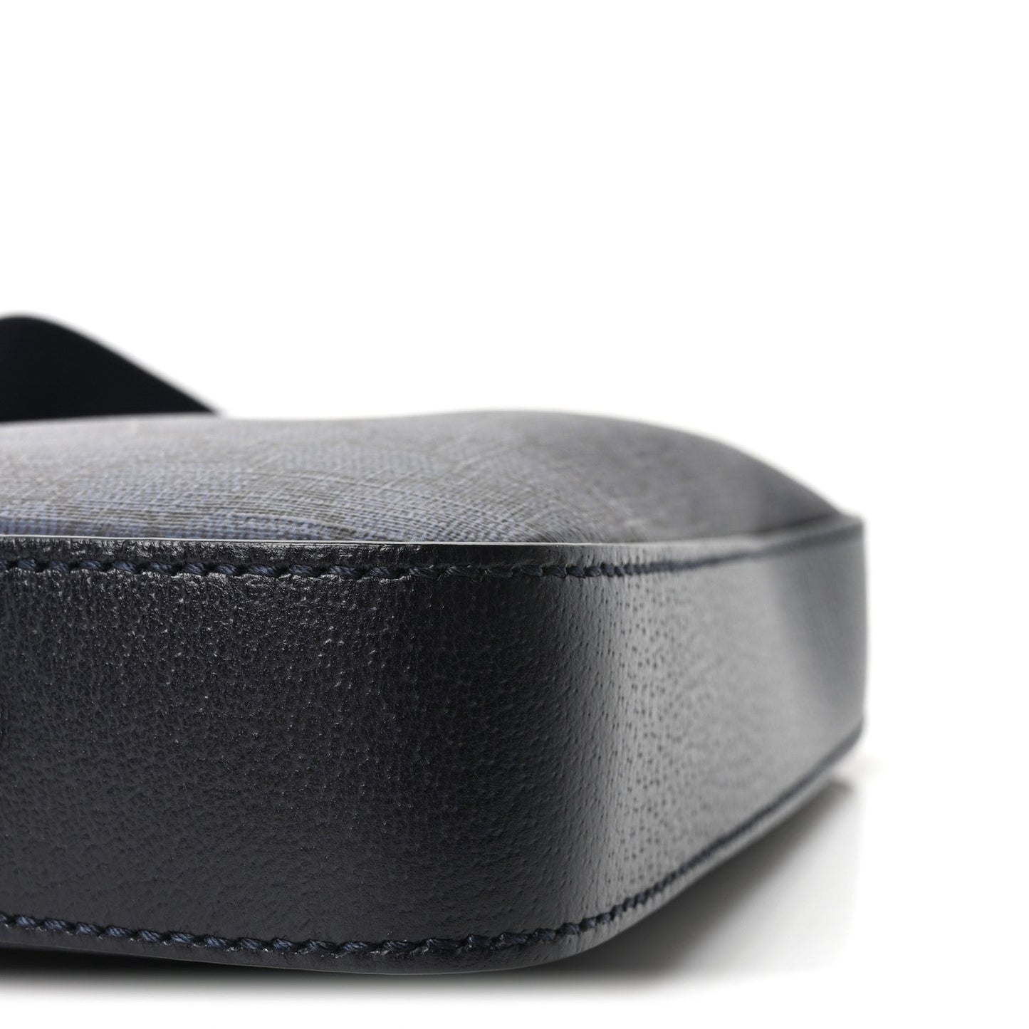 GG Supreme Monogram Textured Dollar Calfskin Web Ophidia Wristlet Shoulder Bag Black Blue
