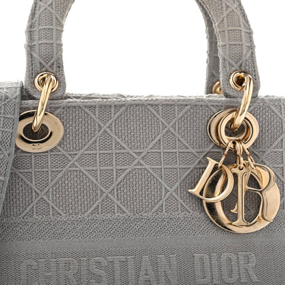 Canvas Embroidered Cannage Medium Lady D-Lite Gray