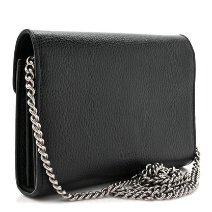 Calfskin Mini Dionysus Chain Wallet Black