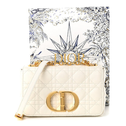 Calfskin Cannage Small Caro Bag Ivory