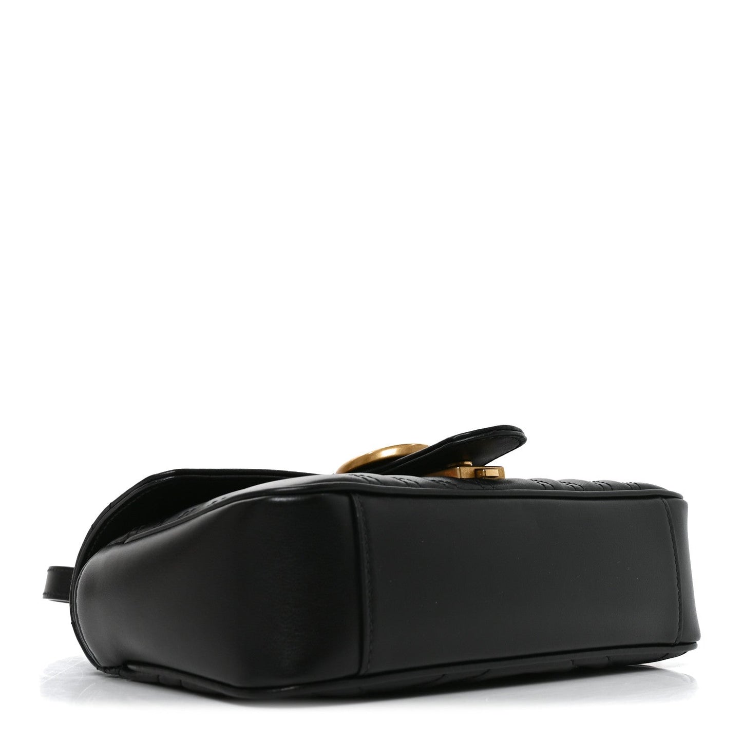 Calfskin Matelasse Mini GG Marmont Shoulder Bag Black