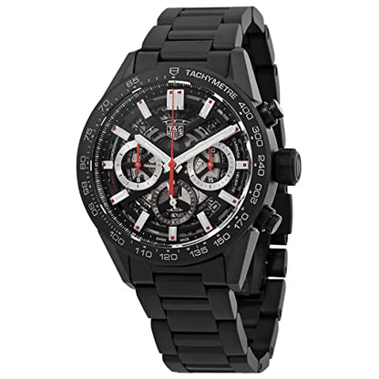 Tag Heuer Carrera Automatic Chronograph Black Dial Black Steel Strap Watch for Men - CBG2090.BH0661