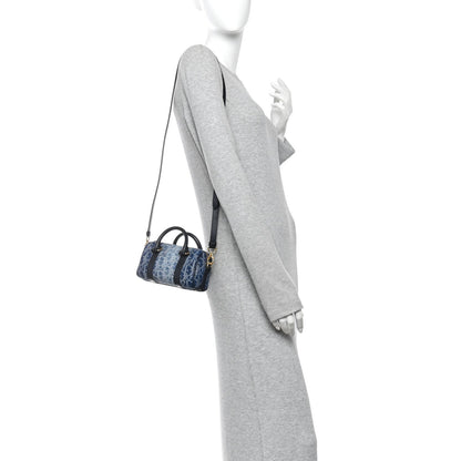 Denim Oblique Nano Groove 17 Bag Blue