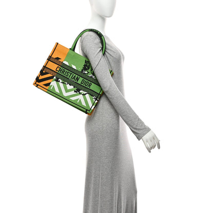 Canvas Embroidered Medium Jungle Pop Book Tote Green Multicolor
