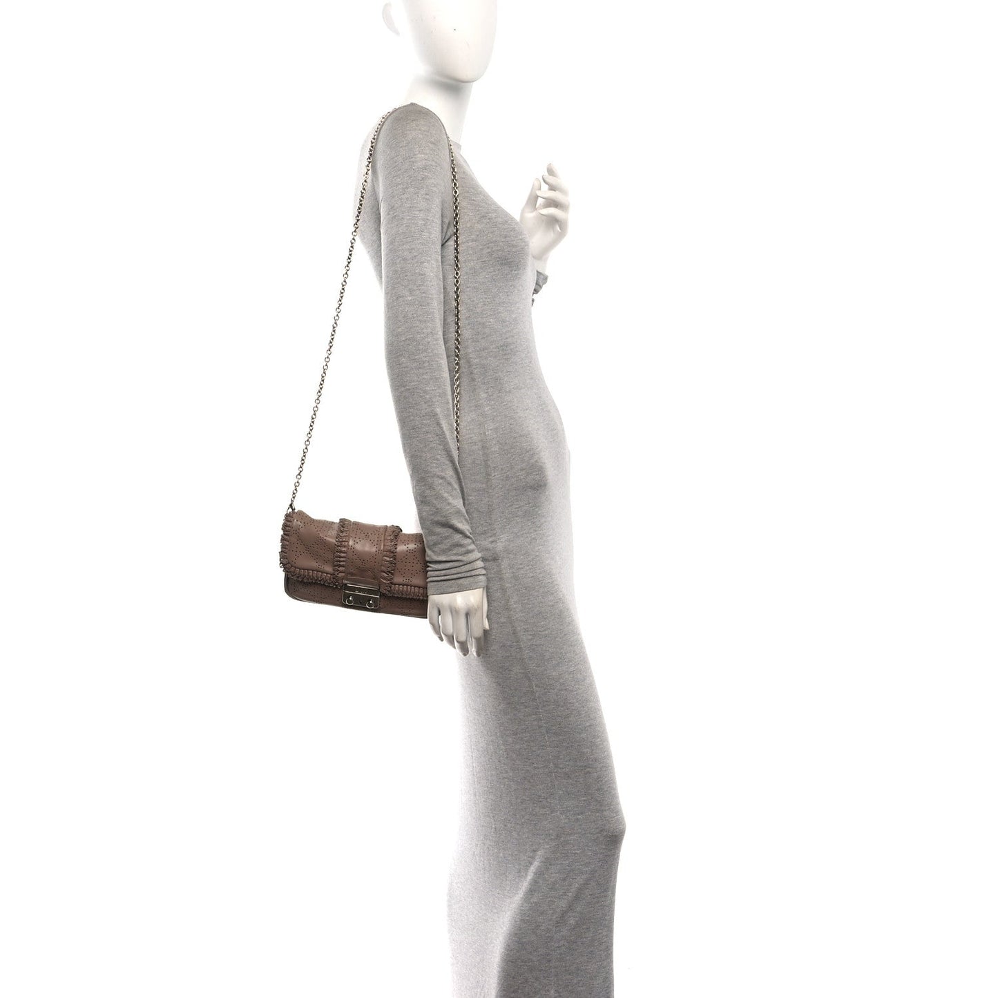 Lambskin Cannage Ruffle New Lock Flap Beige