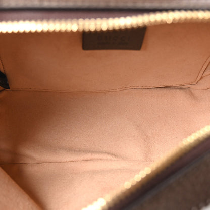 GG Supreme Monogram Mini Ophidia Top Handle Shoulder Bag Brown
