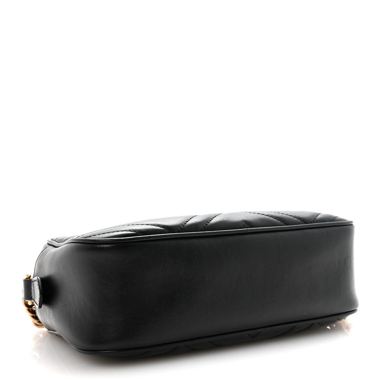 Calfskin Matelasse Small GG Marmont Chain Shoulder Bag Black