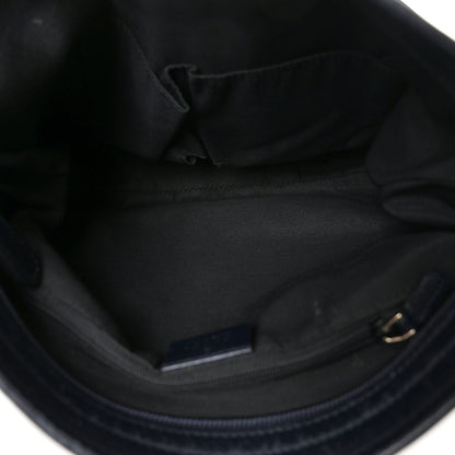 GG Supreme Monogram Web Flat Messenger Bag Navy