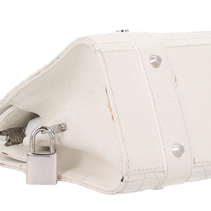 Calfskin Cannage Stitched East West Lady Dior White