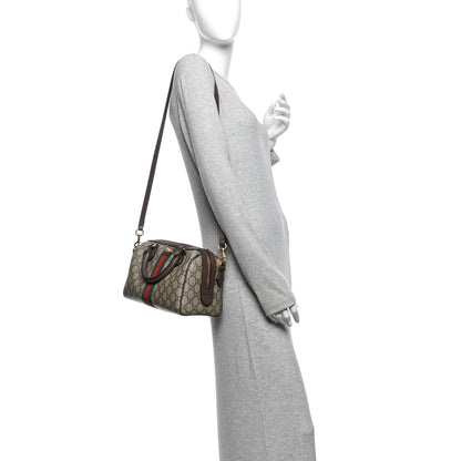 GG Supreme Monogram Web Small Ophidia Top Handle Bag Beige Ebony