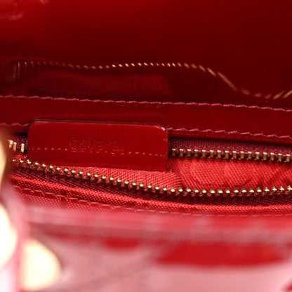 Patent Cannage Mini Lady Dior Red
