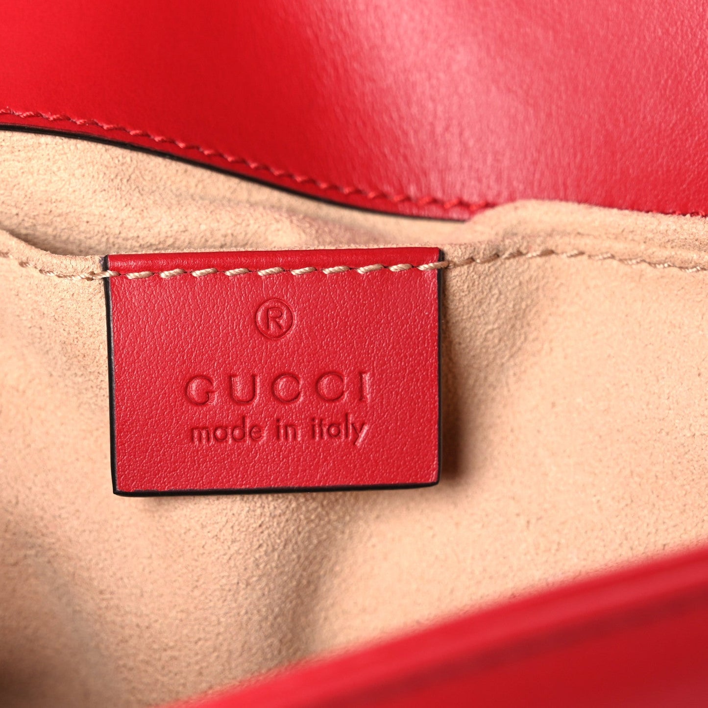 Calfskin Matelasse Mini GG Marmont Shoulder Bag Hibiscus Red