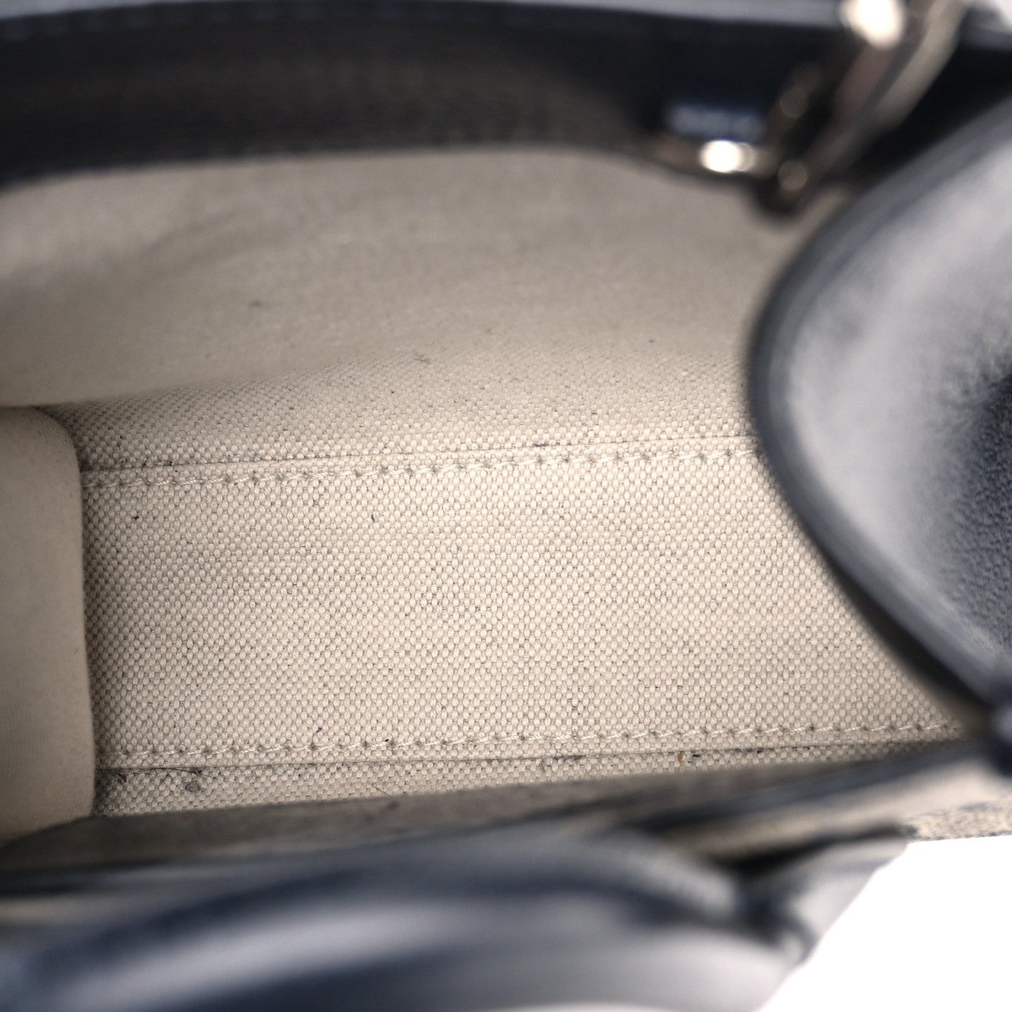 GG Supreme Monogram Textured Dollar Calfskin Mini Retro Interlocking G Tote Bag Beige Blue