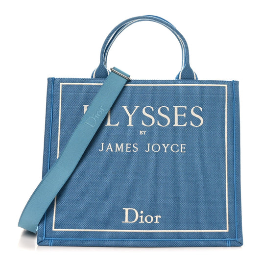 Canvas Embroidered Medium Ulysses Book Tote Blue