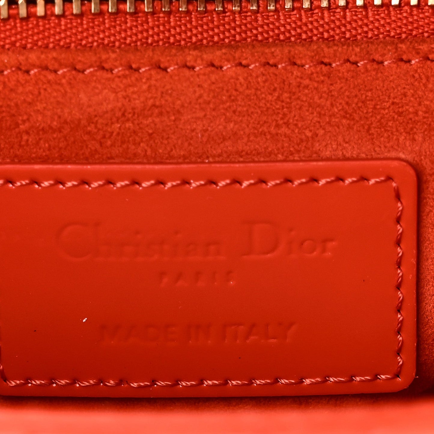Patent Cannage Mini Lady Dior Orange