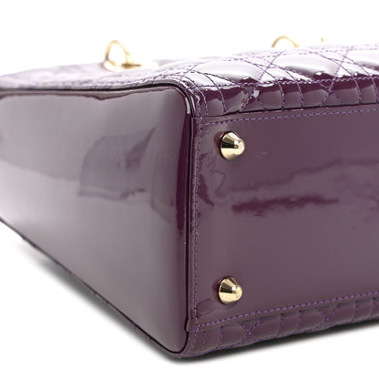 Patent Cannage Large Lady Dior Purple
