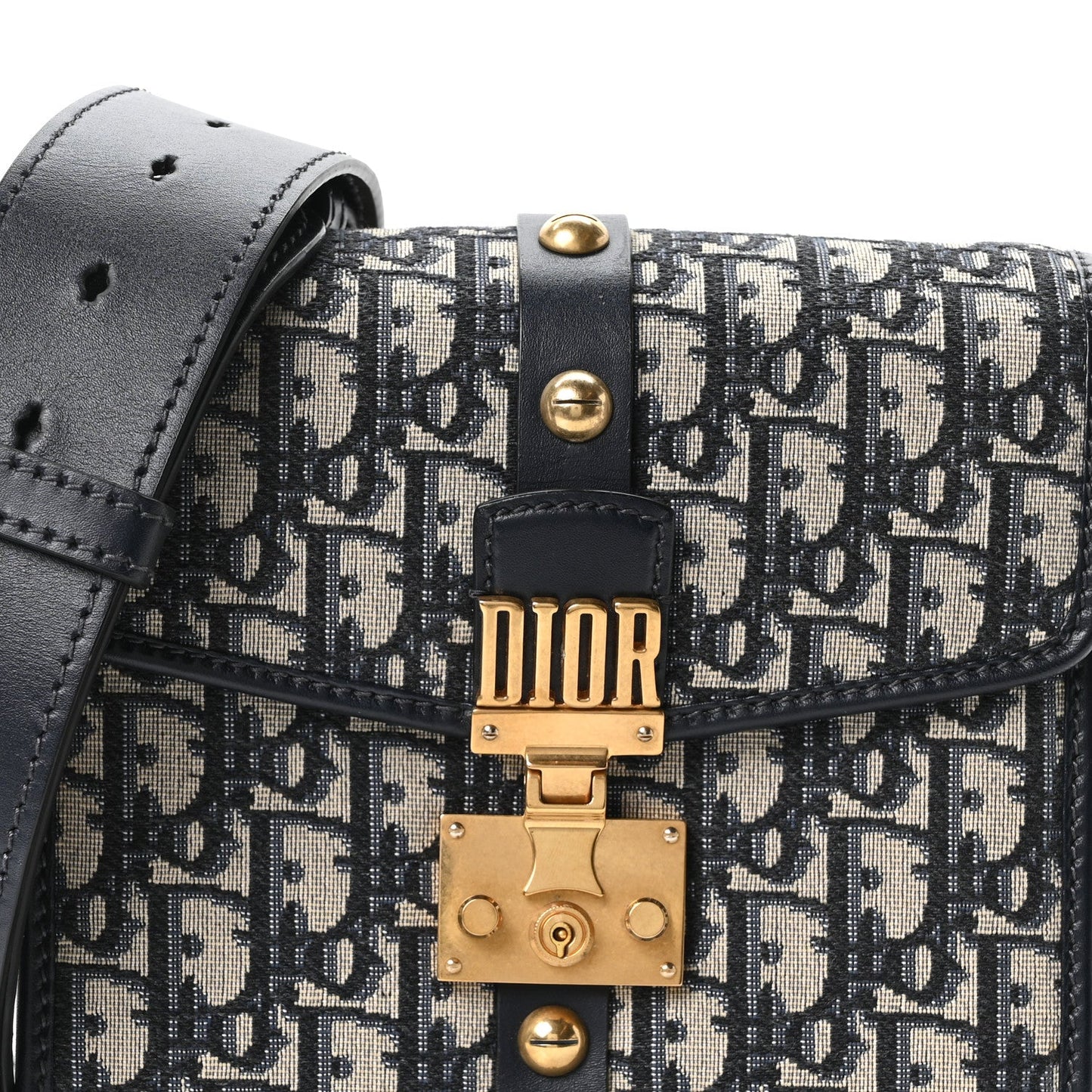 Oblique Square DiorAddict Flap Navy Blue