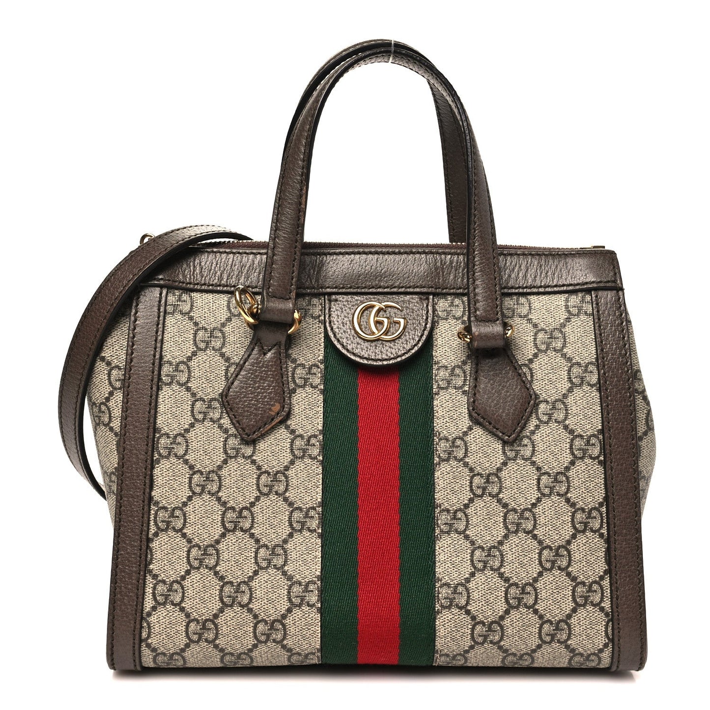 GG Supreme Monogram Small Ophidia Tote Bag Brown