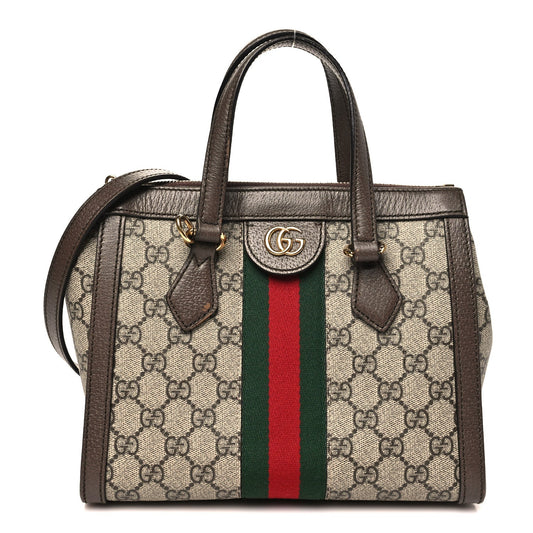 GG Supreme Monogram Small Ophidia Tote Bag Brown