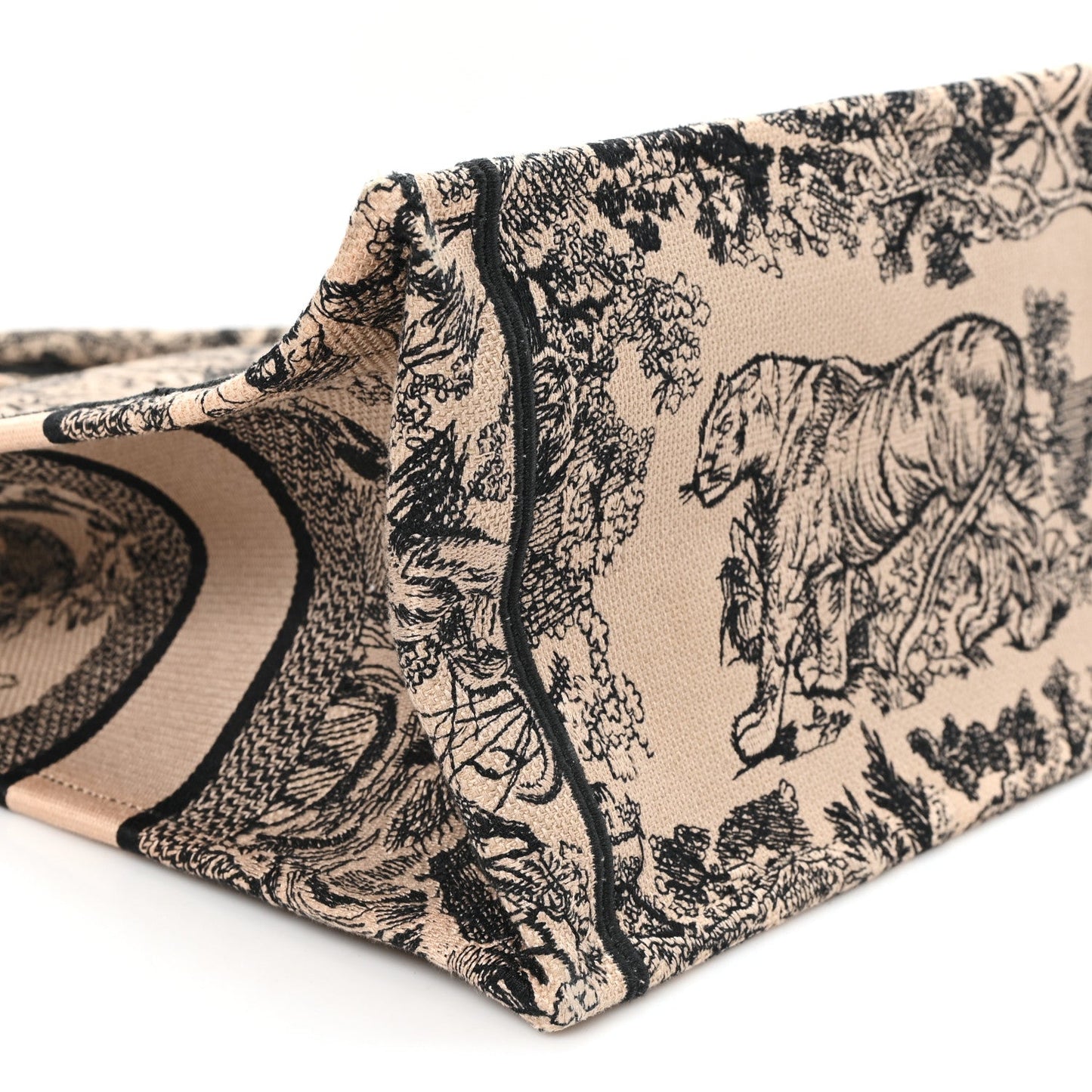 Canvas Embroidered Medium Dioriviera Toile De Jouy Book Tote Black