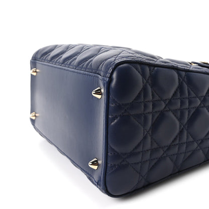 Lambskin Cannage Medium Lady Dior Navy Blue